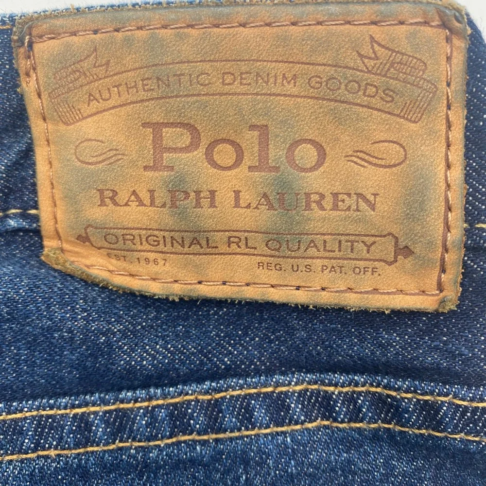 Polo Ralph Lauren Varick Slim Straight Jeans Men 33/30 Dark Blue Cotton Denim RL
